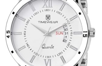 TIMEWEAR Analog Day Date Functioning Stainless Steel Chain Watch for Men